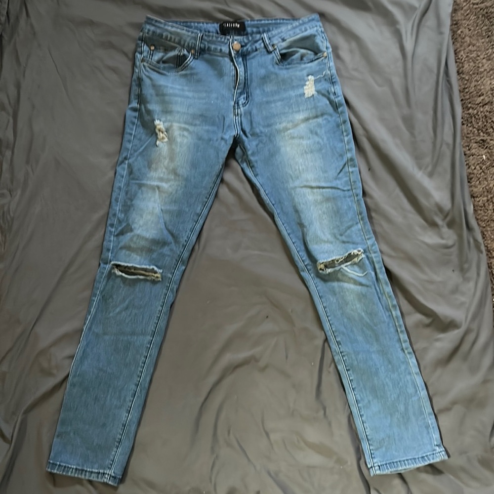 Platform 100 Skinny Blue Jeans